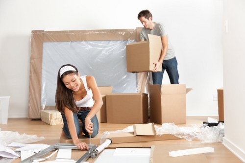 Worker assessing a moving route for hazards