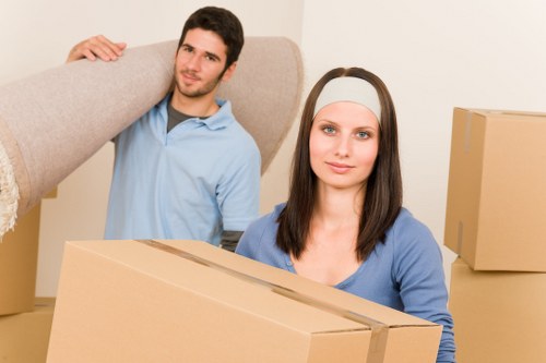 Packed household items ready for transport during a Berrylands removal
